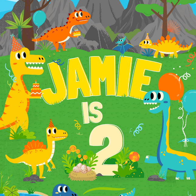 Dinosaur Theme Birthday Banner