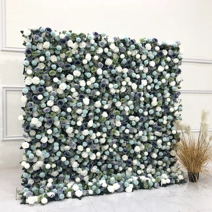 Shades of Blue Flower Wall (8x8)- Rental