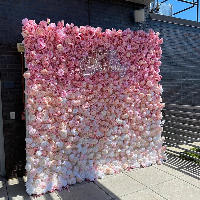 Pink Ombré Flower Wall (8x8)- Rental