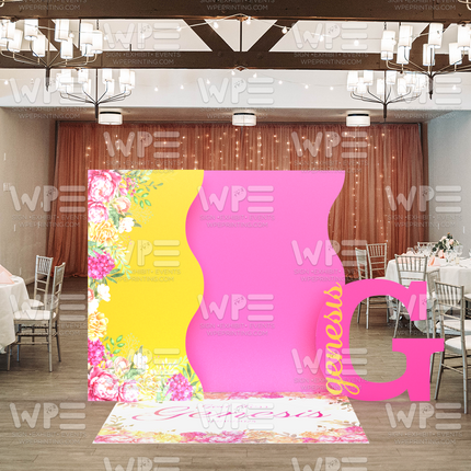 Vibrant Floral Floor Decal 90"x90"