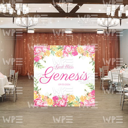 Vibrant Floral Floor Decal 90"x90"