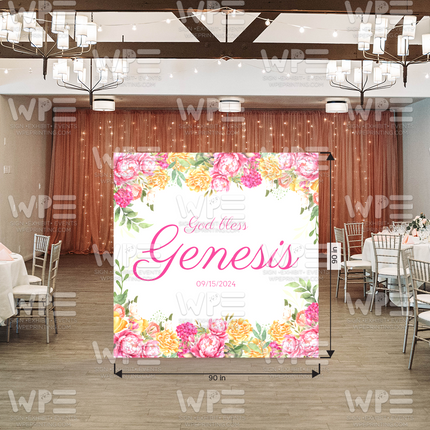 Vibrant Floral Floor Decal 90"x90"
