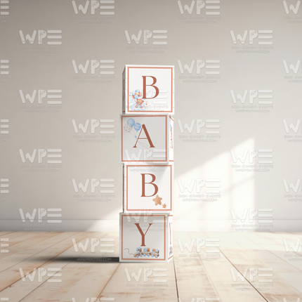 3D Baby Block Cube Boxes
