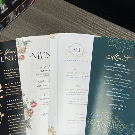 Menu Cards - Premium 130lb Paper