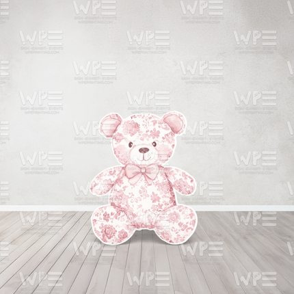 Toile de Jouy Bear Cutout – A Timeless Touch of Elegance 3.5ft
