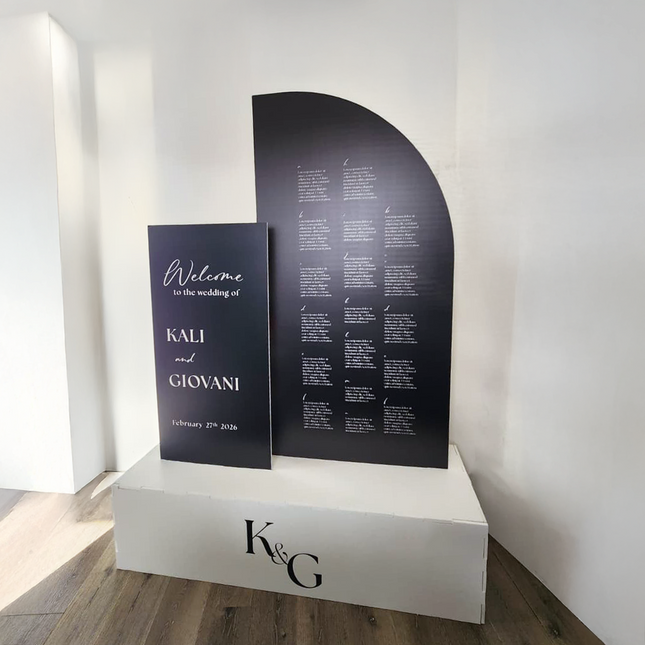 Welcome Sign and Seating Chart With Base