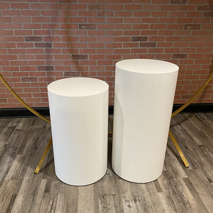 White Round Cake Stand Set of 2 - Rental