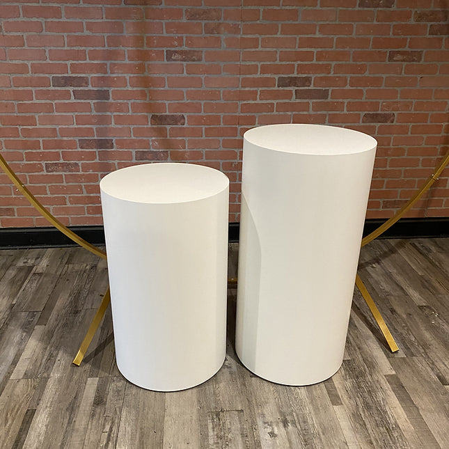 White Round Cake Stand Set of 2 - Rental
