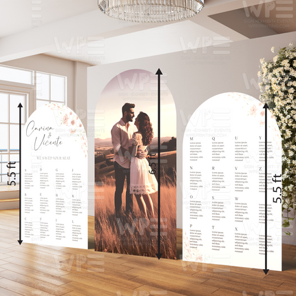 Arch Seating Chart Backdrop Set