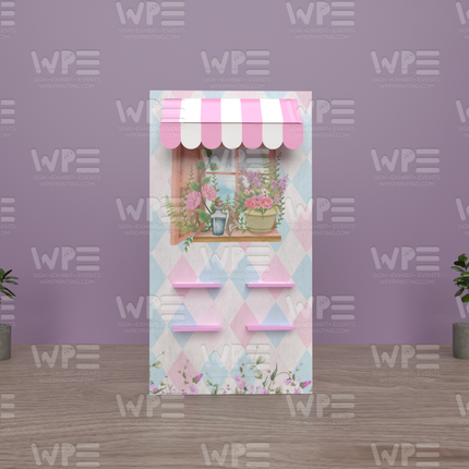 ONEderland Wonderland theme Party Set backdrop with pastel colors and floral decorations